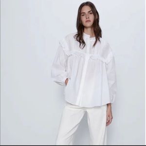 Zara poplin white button down